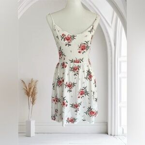 Divided White Cream Sleeveless Spaghetti Strap Sundress